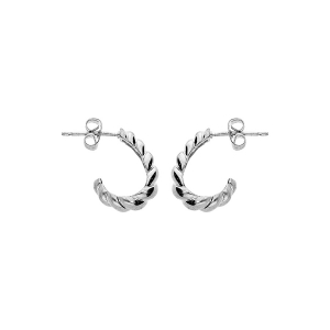 CRÉOLES ARGENT RHODIÉ TORSADÉE