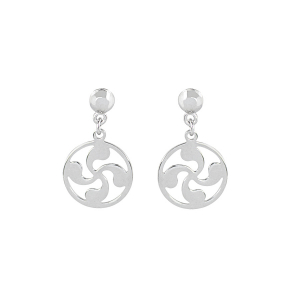 BOUCLES D'OREILLES CROCHET ARGENT RHODIÉ CROIX BASQUE 10MM BOUCLES D'OREILLES CROCHET ARGENT RHODIÉ CROIX BASQUE 10MM
