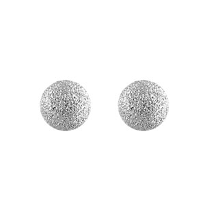 BOUCLES D'OREILLES TIGE ARGENT BOULE 8MM GIVREE