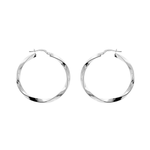 CRÉOLES ARGENT 35MM TUBE STRIEES