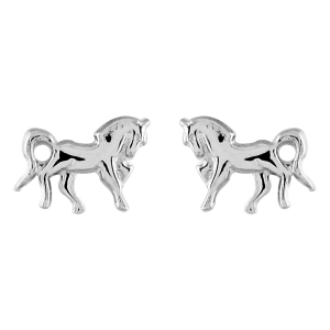 BOUCLES D'OREILLES CHEVAL ARGENT RHODIÉ