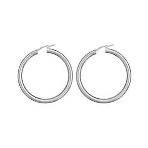 CRÉOLES ARGENT TUBE 4MM  DIAM 40MM