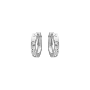 CRÉOLES ARGENT RHODIÉ ARTICULÉE OXYDES BLANCS SERTIS