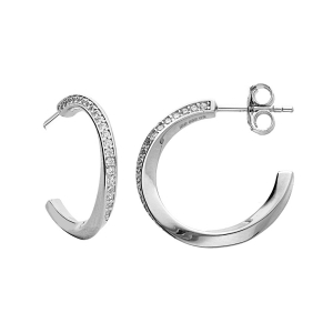 CRÉOLES ARGENT RHODIÉ OXYDES BLANCS SERTIS