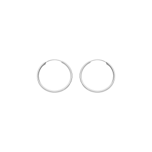 CRÉOLES ARGENT RHODIÉ FIL CARRÉ 1.5MM DIAM 27MM