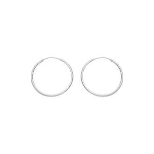 CRÉOLES ARGENT RHODIÉ FIL CARRÉ  1.5MM  DIAM 32MM