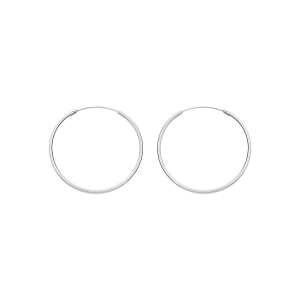 CRÉOLES ARGENT RHODIÉ FIL CARRÉ  1.5MM  DIAM  37MM