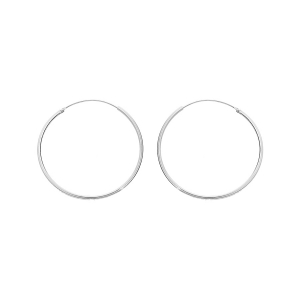 CRÉOLES ARGENT RHODIÉ FIL CARRÉ  1.5MM  DIAM 42MM