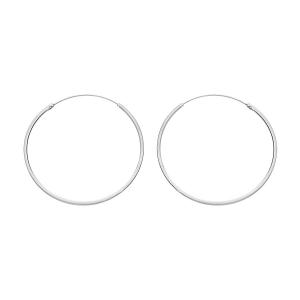 CRÉOLES ARGENT RHODIÉ FIL CARRÉ  47MM