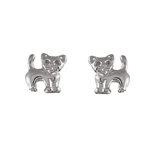 BOUCLES D'OREILLES TIGE ARGENT RHODIÉ CHATON