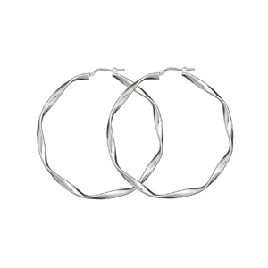 CRÉOLES ARGENT TORSADEE 55MM