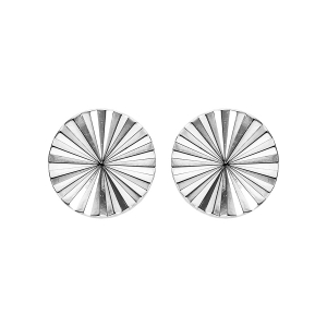BOUCLES D'OREILLES TIGE ARGENT RHODIÉ RONDE DIAMANTÉE 8MM