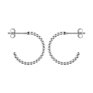 CREOLES ARGENT RHODIE BOULE DIAM 20MM
