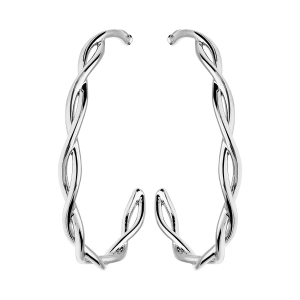 CREOLES ARGENT RHODIE FILS TORSADES DIAM 30MM