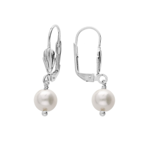 BOUCLES D'OREILLES ARGENT PLATINIUM DORMEUSE PERLE DE CULTURE D'EAU DOUCE 8MM BOUCLES D'OREILLES ARGENT PLATINIUM DORMEUSE PERLE DE CULTURE D'EAU DOUCE 8MM