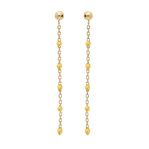 BOUCLES D'OREILLES TIGE ARGENT ET DORURE JAUNE OLIVES RÉSINE JAUNE TRANSPARENT