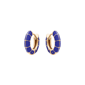 CRÉOLES ARGENT DORÉ ARTICULÉE RÉSINE BLEUE