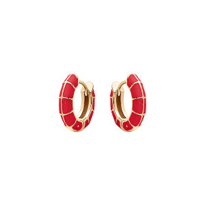 CRÉOLES ARGENT DORÉ ARTICULÉE RÉSINE ROUGE