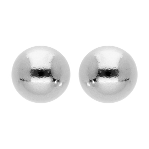 BOUCLES D'OREILLES TIGE ARGENT RHODIÉ DEMI SPHERE 9MM