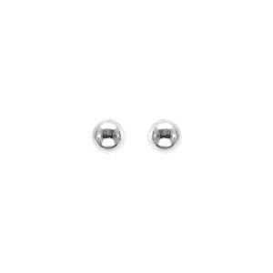 BOUCLES D'OREILLES TIGE ARGENT RHODIÉ BOULE 5MM