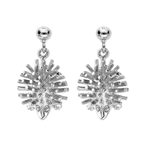 BOUCLES D'OREILLES TIGE ARGENT RHODIÉ HERISSON