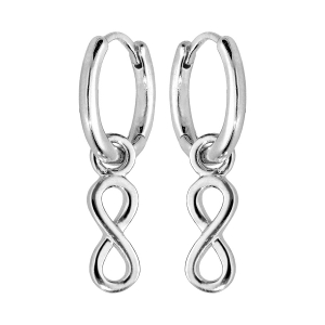 CRÉOLES ARGENT RHODIÉ ARTICULEE MOTIF PENDANT INFINI