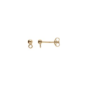 BOUCLES D'OREILLES TIGE BOULE 3MM ARGENT DORÉ POUR CHARM'S A PERSONALISER