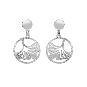 BOUCLES D'OREILLES TIGE ARGENT RHODIÉ RONDE 15MM AJOURÉE