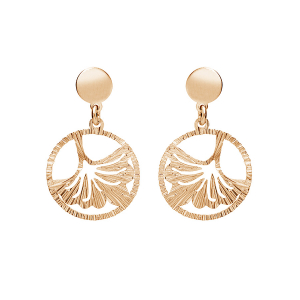 BOUCLES D'OREILLES TIGE ARGENT ET DORURE JAUNE RONDE 15MM AJOURÉE