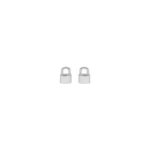 BOUCLES D'OREILLES TIGE ARGENT RHODIÉ CADENAS