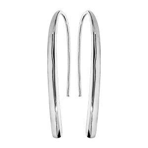 BOUCLES D'OREILLES CROCHET ARGENT RHODIÉ MASSIF