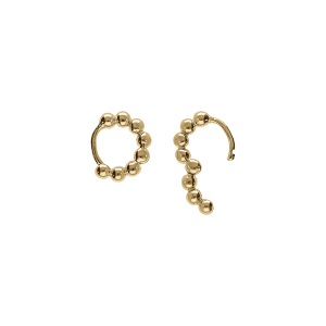BOUCLES D'OREILLES CRÉOLES ARGENT DORÉ 10MM BOULES