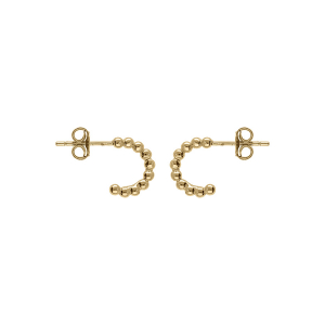 BOUCLES D'OREILLES TIGE CRÉOLES ARGENT DORÉ BOULES