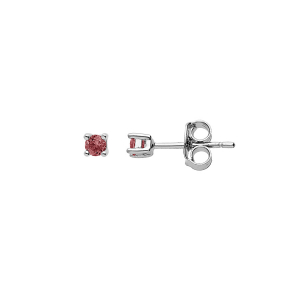 BOUCLES D'OREILLES TIGE ARGENT RHODIÉ PIERRE VÉRITABLE GRENAT 2.5MM