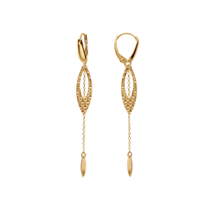 BOUCLES D'OREILLES ARGENT ET DORURE JAUNE SYSTEME DORMEUSE
