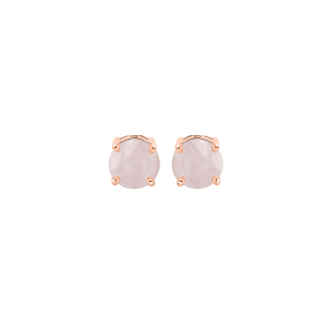BOUCLES D'OREILLES TIGE ARGENT  ROSE PIERRE VÉRITABLE QUARTZ ROSE  4MM