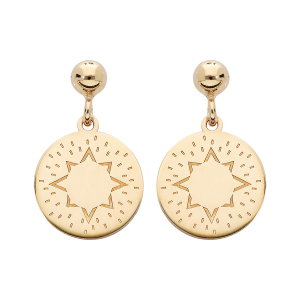 BOUCLES D'OREILLES TIGE ARGENT RHODIÉ AVEC PASTILLE SOLEIL