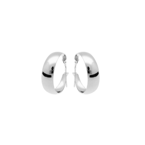 CRÉOLES ARGENT RHODIÉ LISSE  PETIT MODELE 20MM