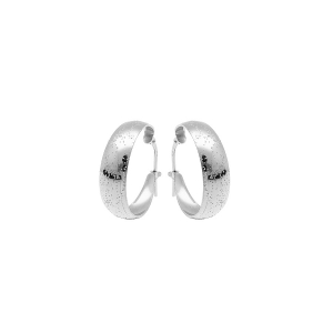 CREOLES ARGENT RHODIE DIAMANTÉ ASPECT PAILLETTE  PETIT MODELE 20MM
