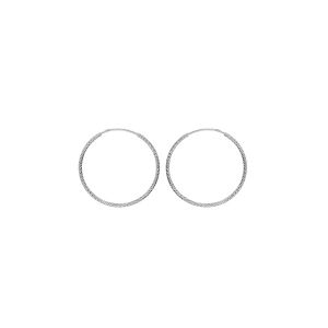 CRÉOLES ARGENT RHODIÉ FIL 1,5MM DIAMANTÉ  30MM