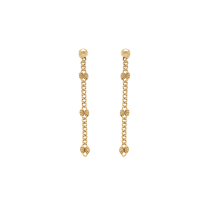 BOUCLES D'OREILLES TIGE ARGENT DORÉ PENDANTE PASTILLES DIAMANTÉS ETOILE