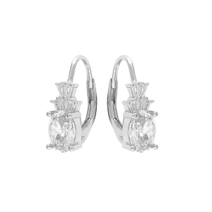 BOUCLES D'OREILLES ARGENT RHODIÉ OXYDES BLANCS