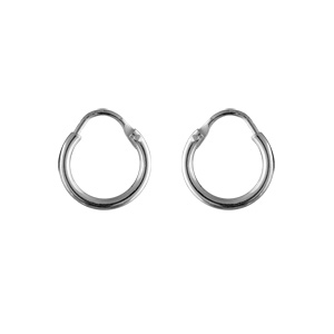 CRÉOLES ARGENT TUBE 1.8MM DIAM 13 MM