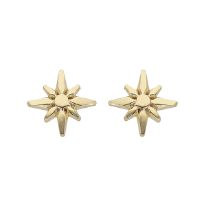 BOUCLES D'OREILLES TIGE ARGENT ET DORURE JAUNE PETITE ETOILE