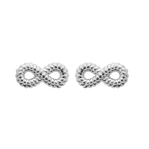 BOUCLES D'OREILLES TIGE ARGENT RHODIÉ INFINI TORSADÉ