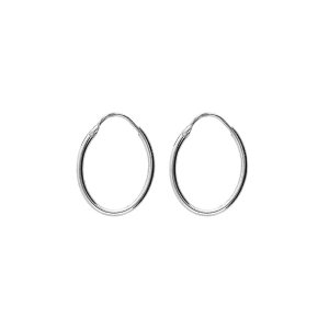 CRÉOLES ARGENT RHODIÉ OVALE 22X16