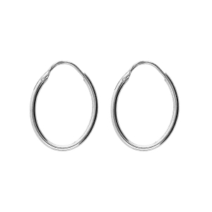 CRÉOLES ARGENT RHODIÉ OVALE 32X18