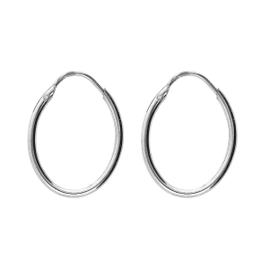 CRÉOLES ARGENT RHODIÉ OVALE 40X28