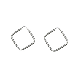 CRÉOLES CARRÉE EN DIAGONALE 20*20 ARGENT