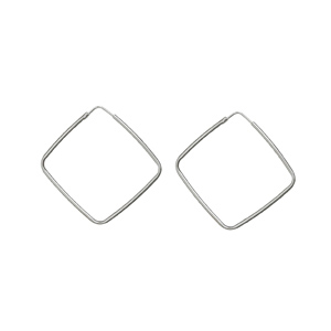 CRÉOLES CARRÉE EN DIAGONALE 40*40  ARGENT